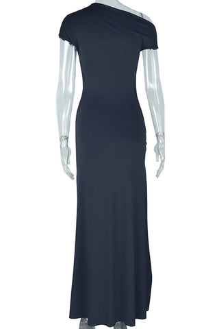 Off-Shoulder Ruched Maxi Dress