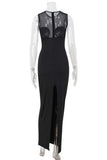 Elegant Sheer Panel Evening Gown