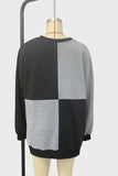Button-Front Patchwork Sweatshirt
