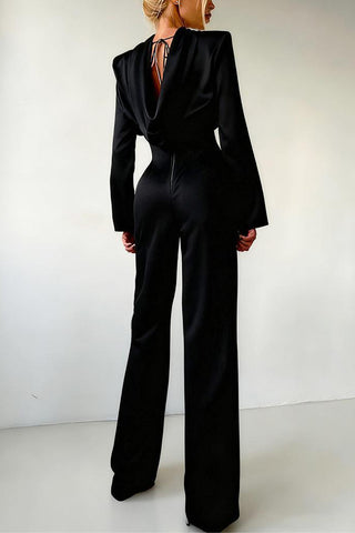 Elegant Satin Long-Sleeve Pant Set
