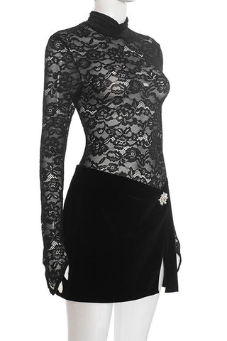 Elegant Lace and Skirt Set