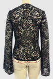 Elegant Lace Button-Up Blouse
