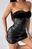 Strapless Sequin Mini Dress