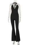 Halter Flare-Leg Jumpsuit