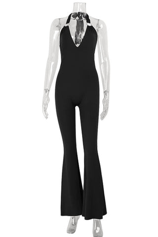 Halter Flare-Leg Jumpsuit