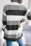 Striped Open-Front Cardigan