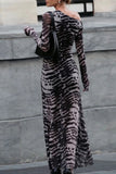 Abstract Neckline Maxi Dress