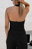 Halter Neck Wide-Leg Pant Set