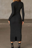Keyhole Long Sleeve Midi Dress