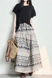 Patterned Maxi Skirt with Flowing Design
