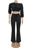 Off-Shoulder Ruched Pants Set