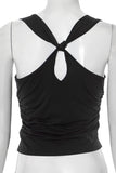 Knotted Shoulder Ruched Tank Top
