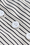 Striped Button-Up T-Shirt with Wide Sleeves