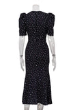 Puff Sleeve Floral Midi Dress