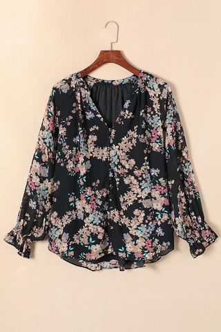 Elegant Flower Print Blouse