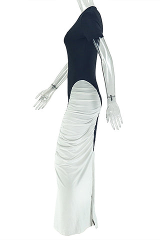 Asymmetric Panel Maxi Dress