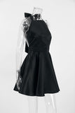 Halter-Neck Flare Evening Dress