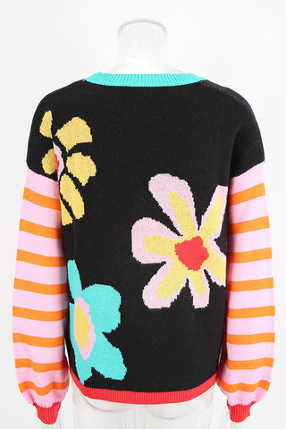 Floral Patterned Sweater