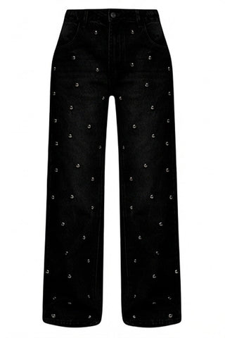 Embellished Straight-Leg Jeans