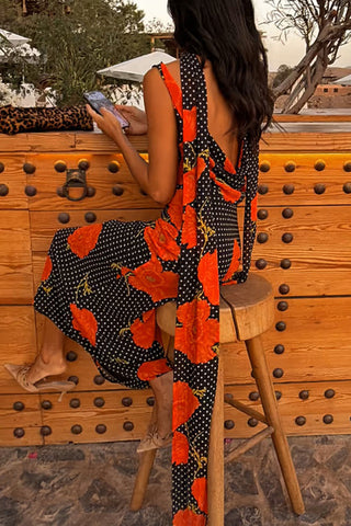 Long-Sleeve Printed Maxi Dress