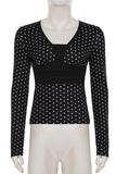 Polka Dot Long Sleeve Blouse