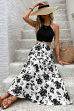 Halter Neck Floral Midi Dress
