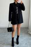 Chic Button-Up Black Jacket