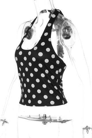 Polka Dot Halter Tank Top