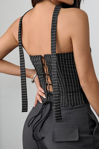 Strapless Stripe Bustier Top