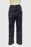 Casual Straight-Leg Patchwork Jeans
