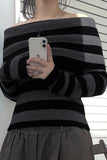 Off-Shoulder Striped Sweater