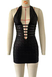 Plunge Neckline Evening Dress