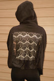 Lace-Back Hoodie Sweatshirt