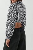 Zip-Up Cropped Zebra Jacket