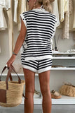 Striped Knit Short Set