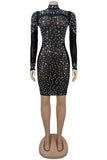 Embellished Illusion Evening Dress
