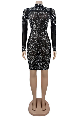 Embellished Illusion Evening Dress