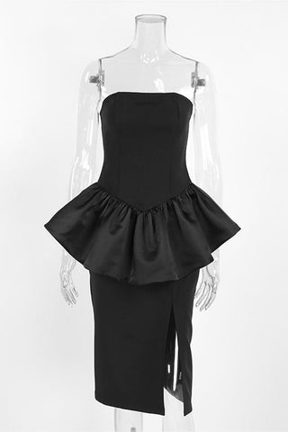 Strapless Peplum Evening Dress