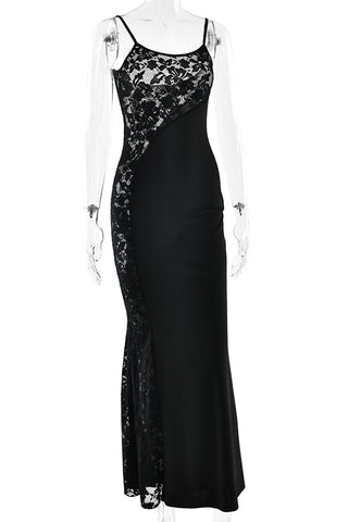 Elegant Lace Detail Evening Gown