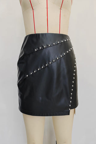 Studded Wrap Mini Skirt