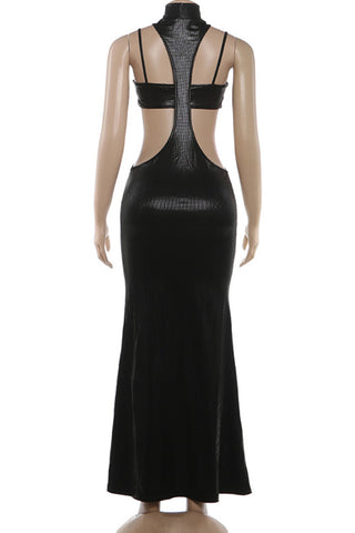 Cutout Halter Evening Dress