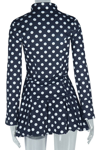 Polka Dot Zipper Skirt Set