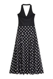 Halter Polka Dot Midi Dress