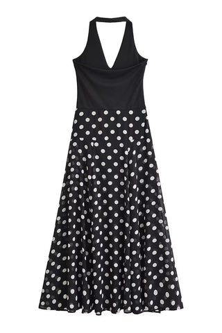 Halter Polka Dot Midi Dress