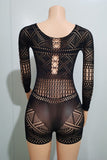 Intricate Patterned Long Sleeve Romper