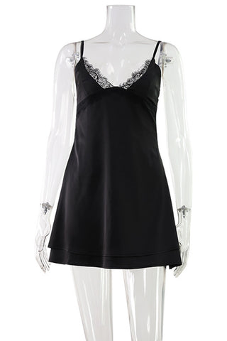 Lace-Trim Slip Dress