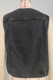 Button-Front Denim Vest