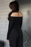 Off-Shoulder Tie-Knot T-Shirt