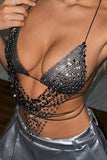 Crystal Embellished Halter Top
