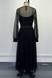 Sheer Sleeve Casual Maxi Dress